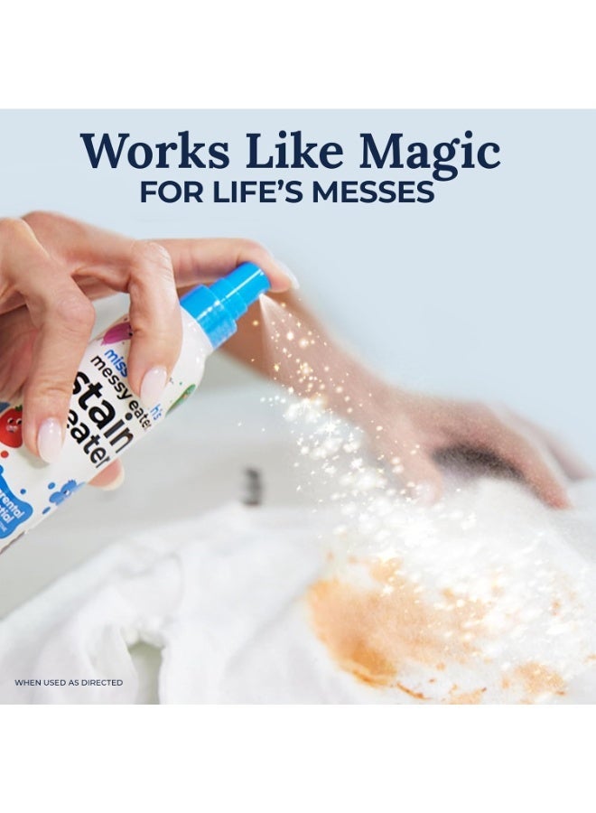 بوكون مزيل بقع ميسي إيتر غير السام من ميس ماوث للأطفال والرضع، مناسب للملابس والسجاد والأقمشة والمفروشات. مُجرّب من قِبل الأطفال ومُعتمد من قِبل الأمهات (عبوتين بخاخ سعة 118 مل، 4 أونصة). - Image 2